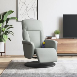 Fauteuil inclinable de massage repose-pied gris clair velours 
