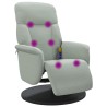 Fauteuil inclinable de massage repose-pied gris clair velours 