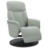Fauteuil inclinable de massage repose-pied gris clair velours 