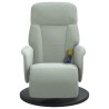 Fauteuil inclinable de massage repose-pied gris clair velours 