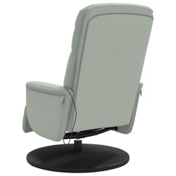 Fauteuil inclinable de massage repose-pied gris clair velours 