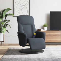 Fauteuil inclinable de massage repose-pied gris foncé velours 