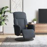 Fauteuil inclinable de massage repose-pied gris foncé velours 