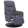 Fauteuil inclinable de massage repose-pied gris foncé velours 