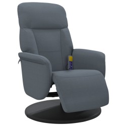 Fauteuil inclinable de massage repose-pied gris foncé velours 