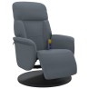 Fauteuil inclinable de massage repose-pied gris foncé velours 