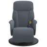 Fauteuil inclinable de massage repose-pied gris foncé velours 
