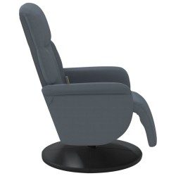Fauteuil inclinable de massage repose-pied gris foncé velours 