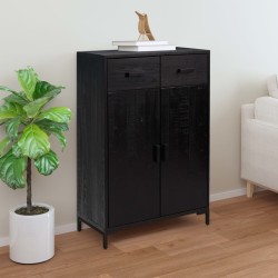 Étagère à chaussures Noir 75x40x110 cm Bois pin massif 