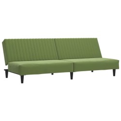 Canapé-lit à 2 places vert clair velours 
