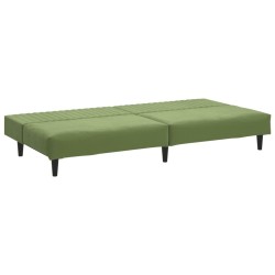 Canapé-lit à 2 places vert clair velours 