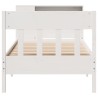 Lit bibliothèque sans matelas blanc 90x190cm bois de pin massif 