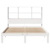 Lit bibliothèque sans matelas blanc 140x200 cm bois pin massif 