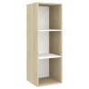 Meuble TV mural Blanc chêne sonoma 37x37x107 cm Bois ingénierie 