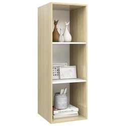 Meuble TV mural Blanc chêne sonoma 37x37x107 cm Bois ingénierie 