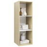 Meuble TV mural Blanc chêne sonoma 37x37x107 cm Bois ingénierie 