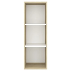 Meuble TV mural Blanc chêne sonoma 37x37x107 cm Bois ingénierie 