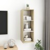 Meuble TV mural Blanc chêne sonoma 37x37x107 cm Bois ingénierie 