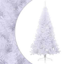 Sapin de Noël artificiel moitié avec support blanc 210 cm PVC 