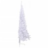 Sapin de Noël artificiel moitié avec support blanc 210 cm PVC 