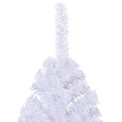 Sapin de Noël artificiel moitié avec support blanc 210 cm PVC 
