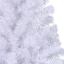 Sapin de Noël artificiel moitié avec support blanc 210 cm PVC 