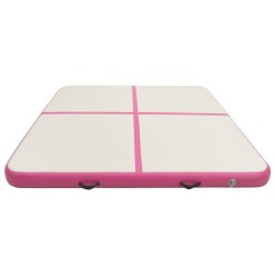 Tapis gonflable de gymnastique avec pompe 200x200x15cm PVC Rose 
