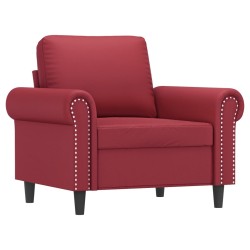 Fauteuil avec repose-pied Rouge bordeaux 60 cm Similicuir 
