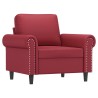 Fauteuil avec repose-pied Rouge bordeaux 60 cm Similicuir 