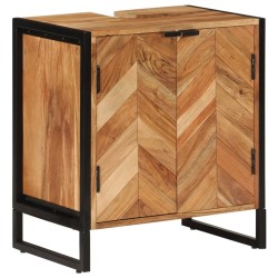 Armoire de salle de bain bois massif d'acacia et fer 