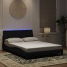 Cadre de lit avec LED sans matelas noir 140x190 cm velours 