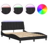 Cadre de lit avec LED sans matelas noir 140x190 cm velours 