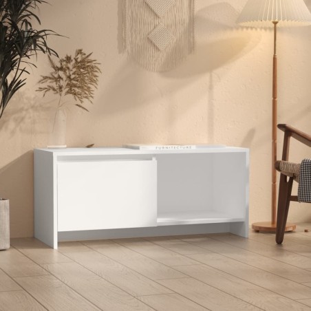 Meuble TV Blanc 90x35x40 cm Bois d'ingénierie 