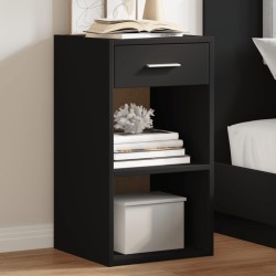 Table de chevet noir 35x34x65 cm bois d’ingénierie 
