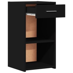 Table de chevet noir 35x34x65 cm bois d’ingénierie 