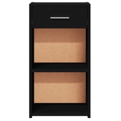 Table de chevet noir 35x34x65 cm bois d’ingénierie 