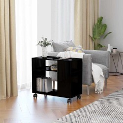 Table d'appoint Noir brillant 70x35x55 cm Bois d'ingénierie 