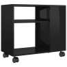 Table d'appoint Noir brillant 70x35x55 cm Bois d'ingénierie 