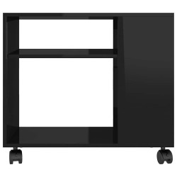 Table d'appoint Noir brillant 70x35x55 cm Bois d'ingénierie 