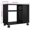 Table d'appoint Noir brillant 70x35x55 cm Bois d'ingénierie 