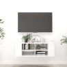 Meuble TV mural Blanc brillant 102x35x35 cm Bois d’ingénierie 