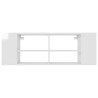 Meuble TV mural Blanc brillant 102x35x35 cm Bois d’ingénierie 