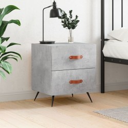 Table de chevet gris béton 40x35x47,5 cm bois d’ingénierie 