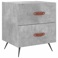 Table de chevet gris béton 40x35x47,5 cm bois d’ingénierie 