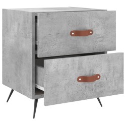 Table de chevet gris béton 40x35x47,5 cm bois d’ingénierie 