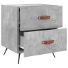 Table de chevet gris béton 40x35x47,5 cm bois d’ingénierie 