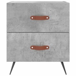 Table de chevet gris béton 40x35x47,5 cm bois d’ingénierie 