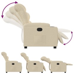Fauteuil inclinable Crème Tissu 