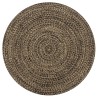 Tapis fait à la main Jute Noir et naturel 120 cm 