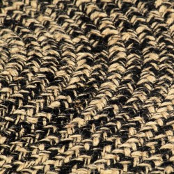 Tapis fait à la main Jute Noir et naturel 120 cm 